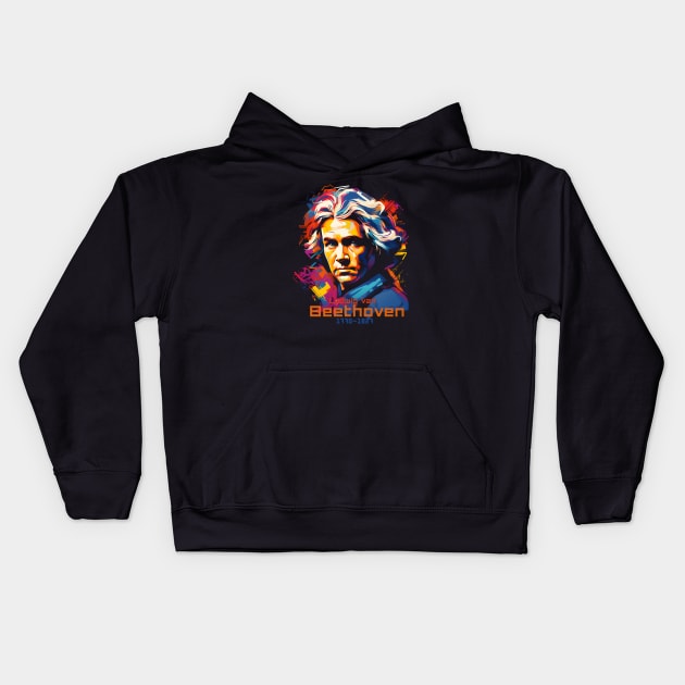 Pop Culture Beethoven Kids Hoodie by Quotee